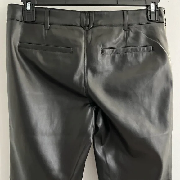 🌟FREE PEOPLE Love Language Black Vegan Leather Low-Rise Pants-Sizes 8 & 10 - Picture 12 of 15